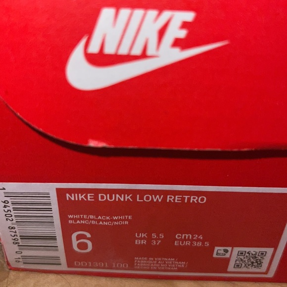 Nike Dunk Low Retro white and black Pandas Size 6 - Picture 9 of 9
